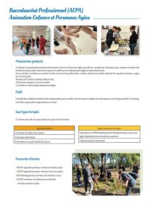 Bac pro AEPA Animation Enfance et personnes âgées fiche formation