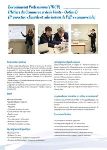 Bac pro MCVB Métiers du commerce et de la vente option B Prospection clientèle et valorisation de l'offre commerciale
