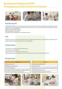 Bac pro ASSP Accompagnement soins et services à la personne