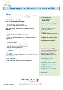 Plaquette Recyclage habilitation électrique