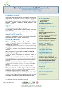 Titre pro Assistant de vie aux familles